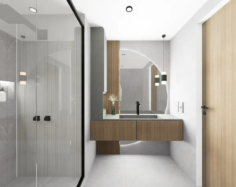 Render: baño. Apartamento en chapinero en Bogotá, Decord Design
