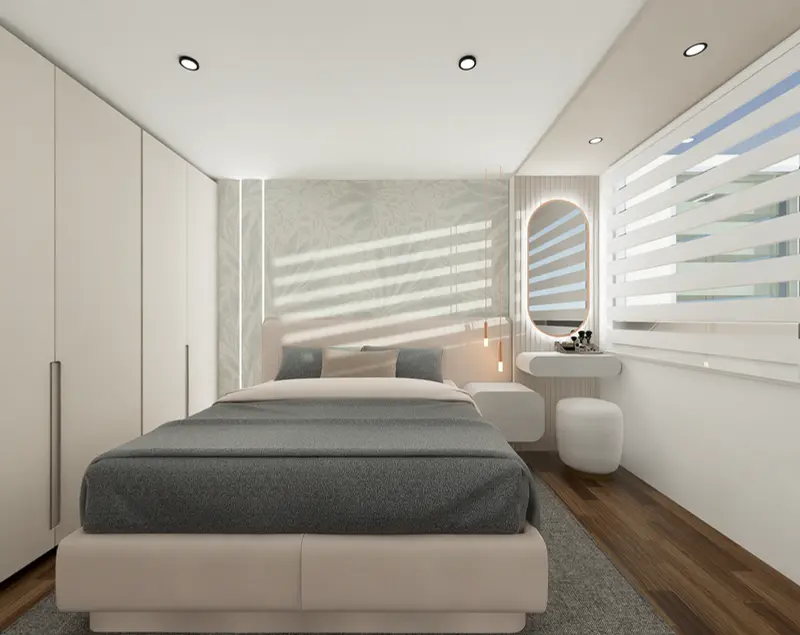 Render: habitación principal. Apartamento en chapinero en Bogotá, Decord Design