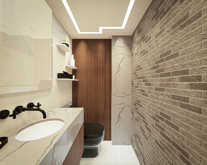 Render: baño. Tienda y oficinas en Mosquera, Decord Design