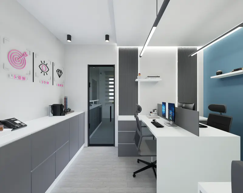 Render: oficinas. Sede educativa de aviación en Bogotá, Decord Design