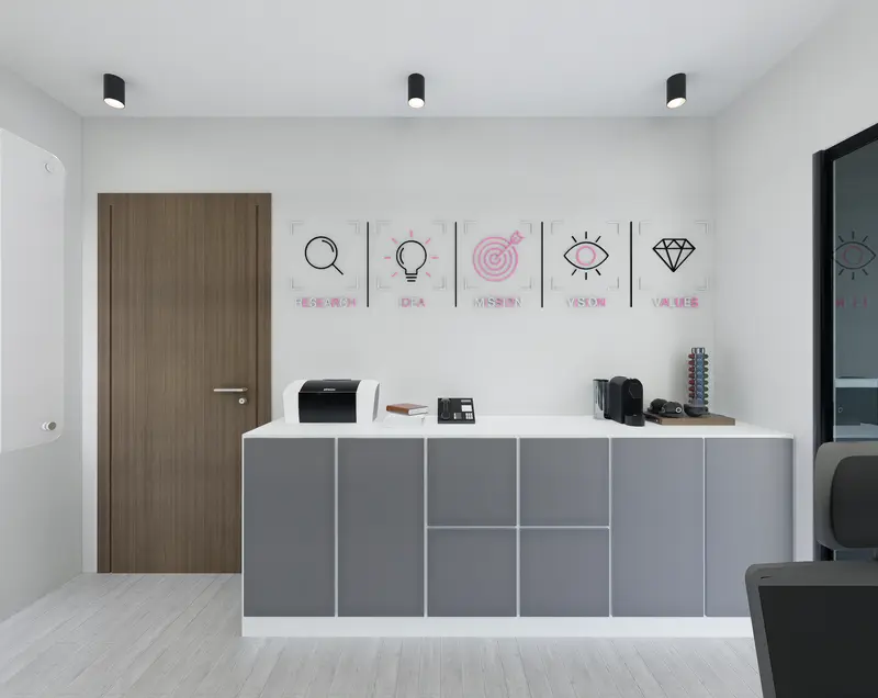 Render: oficinas. Sede educativa de aviación en Bogotá, Decord Design