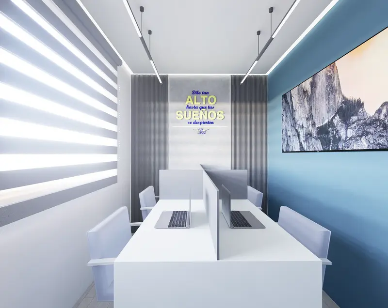 Render: oficinas. Sede educativa de aviación en Bogotá, Decord Design
