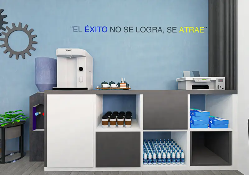Render: oficinas operativas. Sede educativa de aviación en Bogotá, Decord Design