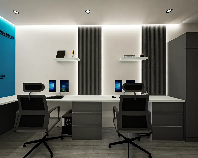 Render: oficinas. Sede educativa de aviación en Bogotá, Decord Design