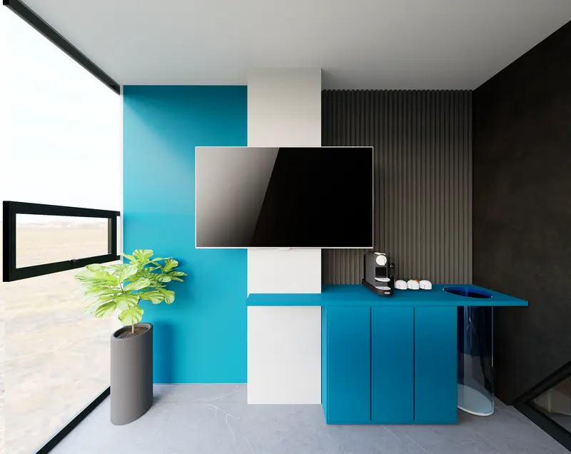 Render: oficinas privadas. Oficinas con zona recreativa en Bogotá, Decord Design