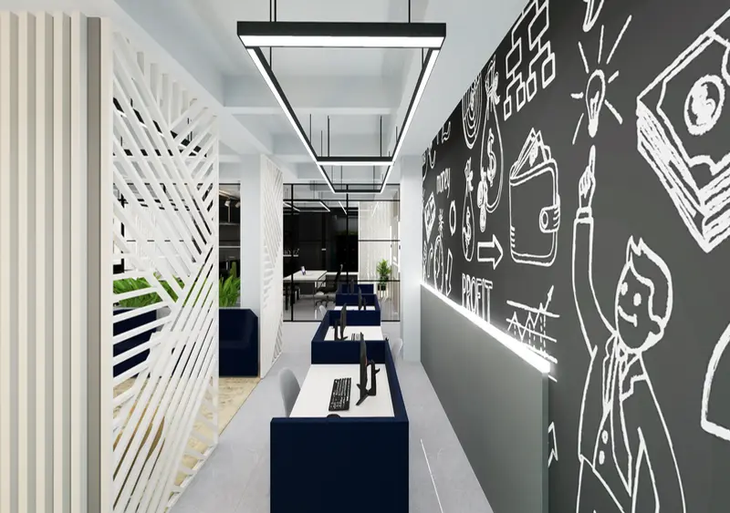 Render: oficina abierta. Oficinas creativas en Bogotá, Decord Design