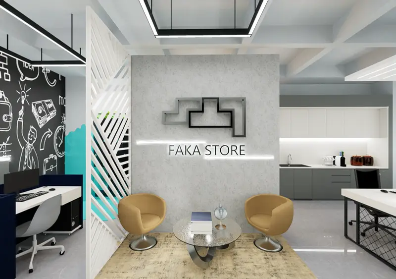 Render: oficina abierta. Oficinas creativas en Bogotá, Decord Design