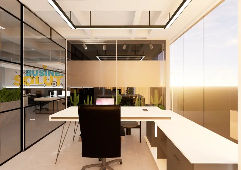 Render: oficinas y sala de reuniones. Oficinas creativas en Bogotá, Decord Design