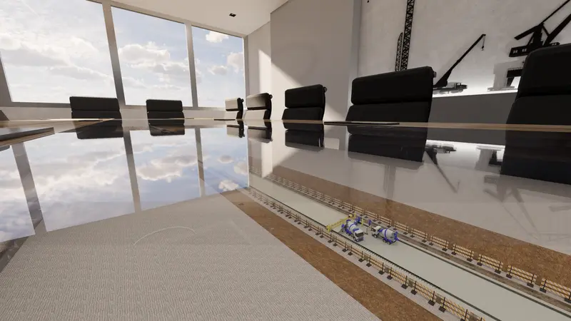 Render: sala de juntas. Oficinas corporativas en Barranquilla, Decord Design