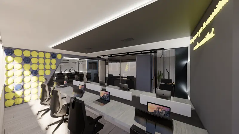 Render: área de trabajo. Oficinas corporativas en Barranquilla, Decord Design
