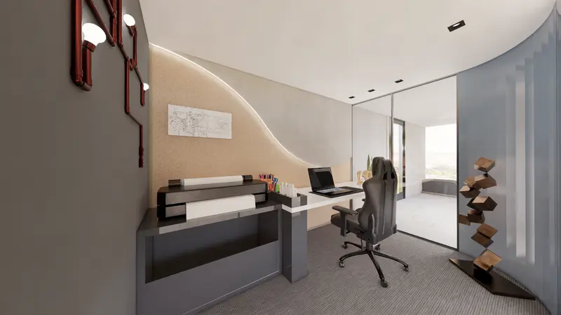 Render: oficinas privadas. Oficinas corporativas en Barranquilla, Decord Design
